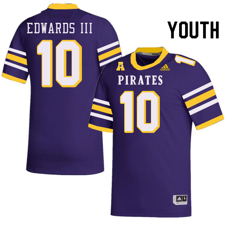 Youth #10 Mike Edwards III ECU Pirates College Football Jerseys Stitched-Throwback